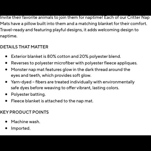 Pottery Barn Kids Monster Nap Mat - Picture 7 of 7